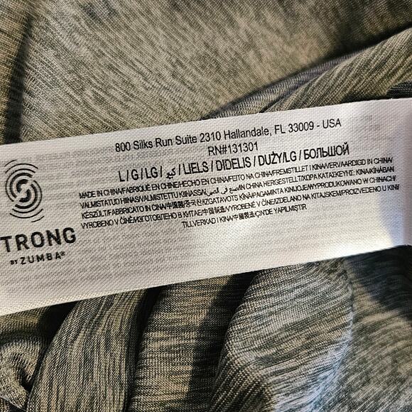 Strong Zumba Athletic Tank Top Gray Crushin the Game Large Gym Active Workout - Picture 8 of 9